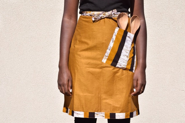 Striped Reversible Half Apron