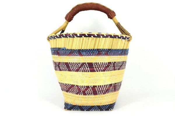 Small Dogon Pail Basket Mauve Multi