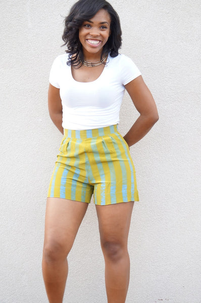 SALE Parva Shorts - LAWN STRIPE