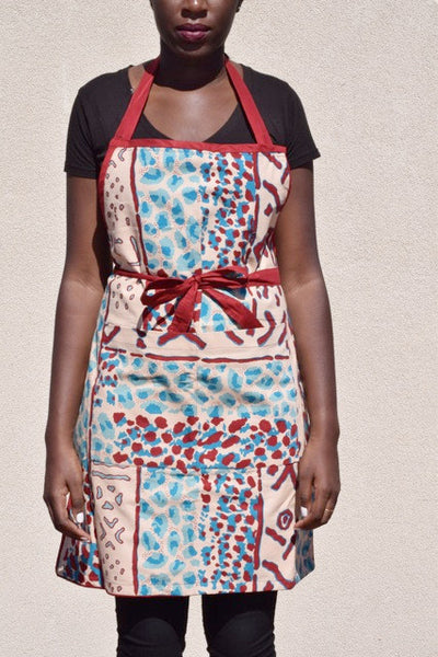 African Print 3/4 Length Reversible Apron
